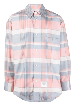 Thom Browne checked oversized shirt - Pink