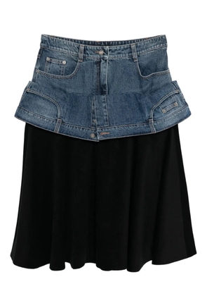 Juun.J layered-design skirt - Blue
