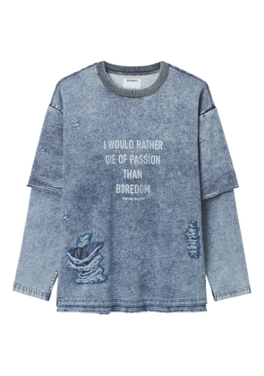 Musium Div. distressed layered sweater - Blue