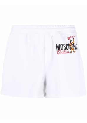 Moschino x Kellogs' logo-printed track shorts - White