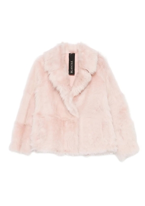 Blancha notched-lapels shearling jacket - Pink