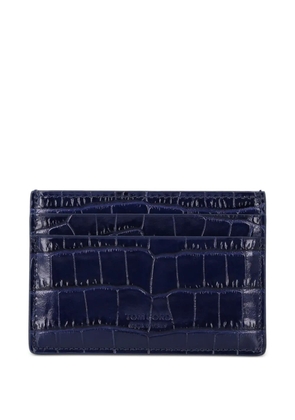 TOM FORD crocodile-effect cardholder - Blue