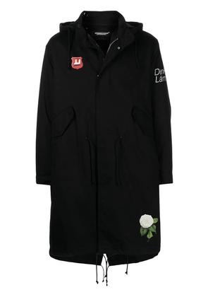 Undercover floral-print hooded jacket - Black