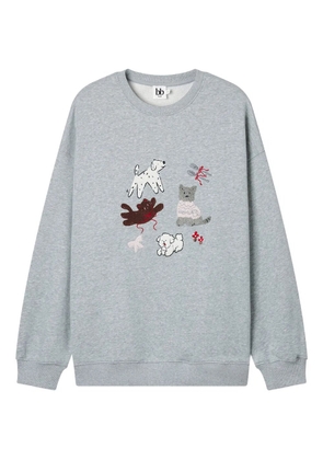 b+ab embroidered sweatshirt - Grey