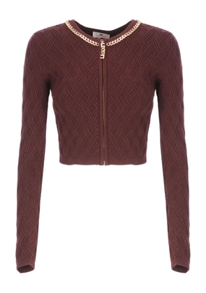 Elisabetta Franchi cropped zip-up sweater - Red