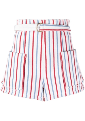 Philosophy Di Lorenzo Serafini striped high-waisted shorts - Neutrals