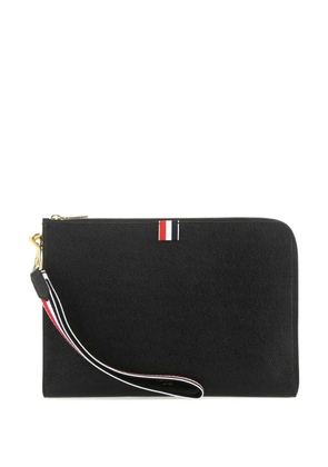 Thom Browne medium RWB-strap gusset clutch - Black