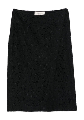Blumarine lace-floral midi skirt - Black