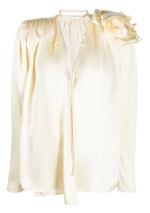 Magda Butrym draped silk blouse - Neutrals