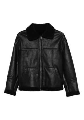 Salvatore Santoro shearling-collar leather jacket - Black