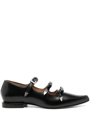 Toga ribbon pointed-toe Mary Jane shoes - Black