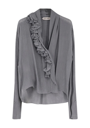 Alberta Ferretti ruffled top - Grey