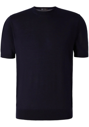 Colombo crew-neck fine-knit T-shirt - Blue