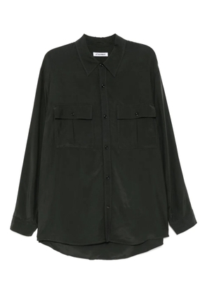 Attachment Fibril taffeta patch pocket shirt - Green