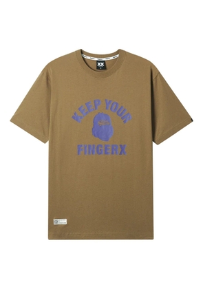 FINGERCROXX graphic-print T-shirt - Brown