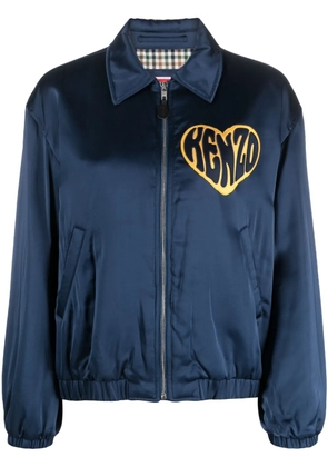 Kenzo heart-patch satin jacket - Blue