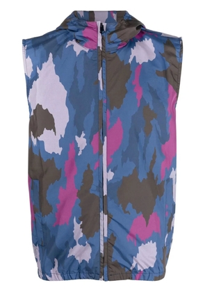 Drumohr abstract-print hooded gilet - Blue