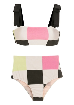 Adriana Degreas check print bikni - White