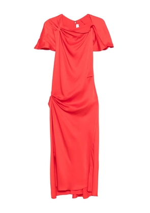 Victoria Beckham draped-shoulder midi dress - Red