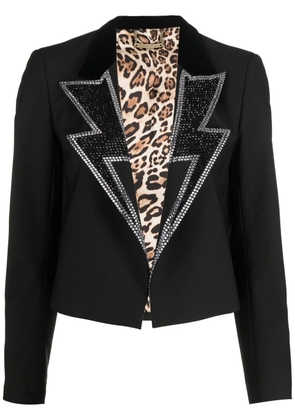 Philipp Plein rhinestone cropped blazer - Black
