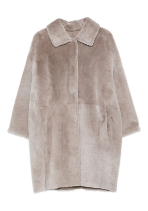 Manzoni 24 shearling collared coat - Brown