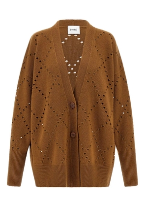 Nude long-sleeve cut-out cardigan - Brown