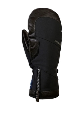 SNOWLIFE leather-paneled mittens - Black