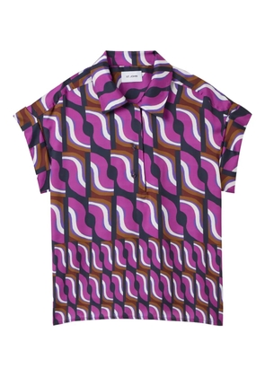 St. John 70's Block-print polo shirt - Purple