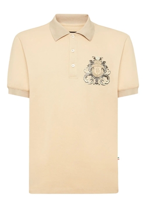 Billionaire crest-embroidered polo shirt - Neutrals