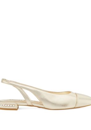 Stuart Weitzman crystal-embellished cutout slingback - Gold
