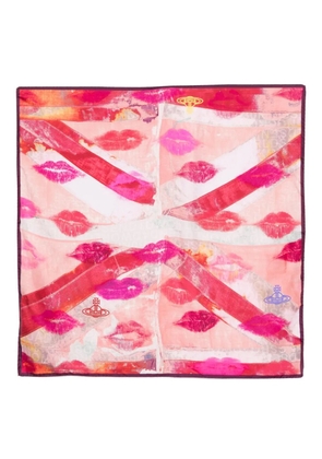 Vivienne Westwood Union Jack Kiss square scarf - Pink
