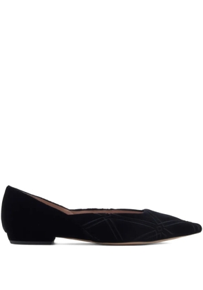 Emporio Armani geometric-pattern point toe ballet flats - Black