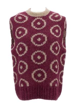 THIBAULT VAN DER STRAETE jacquard-pattern crew-neck vest - Pink