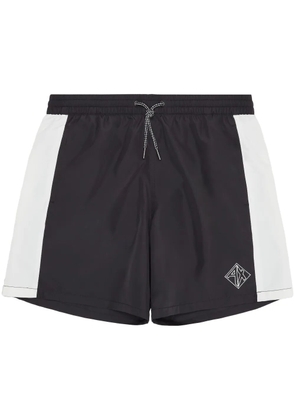 Armani Exchange logo-embroidered swim shorts - Blue