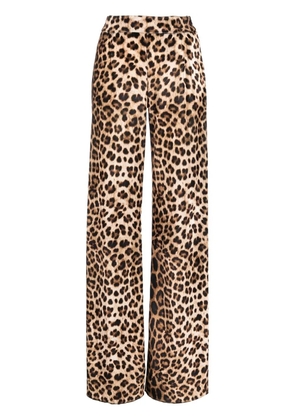 Philipp Plein leopard-print flared trousers - Brown