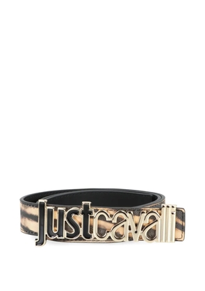 Just Cavalli animal-print logo belt - Brown