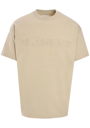 FLÂNEUR logo-embossed T-shirt - Neutrals