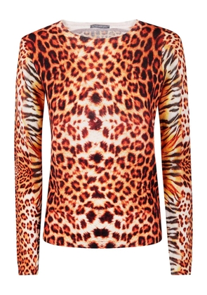 IN BED WITH YOU leopard-print wool sweater - Orange