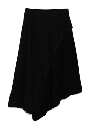 Y's denim panel flare skirt - Black