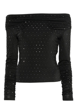 THE ANDAMANE Zephyr embellished off-shoulder top - Black