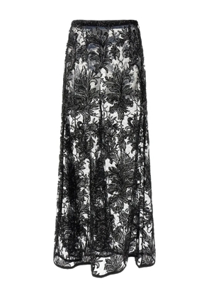 LE TWINS Maria Cristina sequin laced maxi skirt - Black