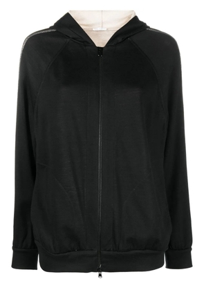 Brunello Cucinelli bead-detail hooded jacket - Black