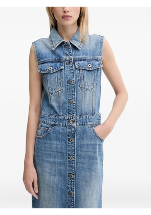 Miss Sixty sleeveless button-front denim midi dress - Blue