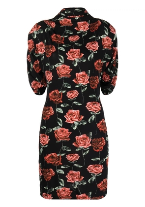 Magda Butrym floral-print mock-neck minidress - Black