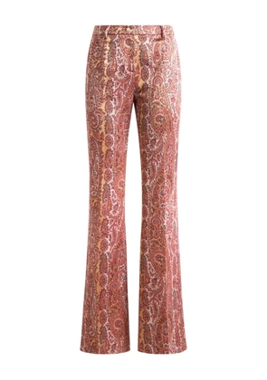ETRO flared jacquard paisley-foliage trousers