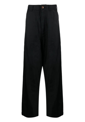Black Comme Des Garçons high-waisted twill drop-crotch trousers