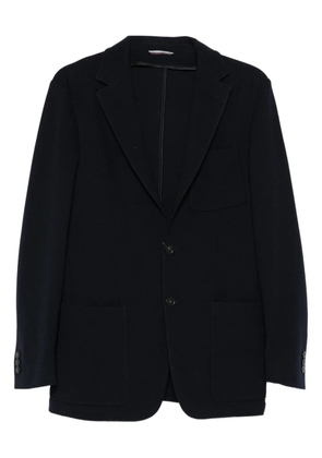 Canali patch-pocket knitted blazer - Blue