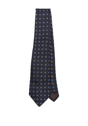 Canali floral-pattern silk tie - Blue