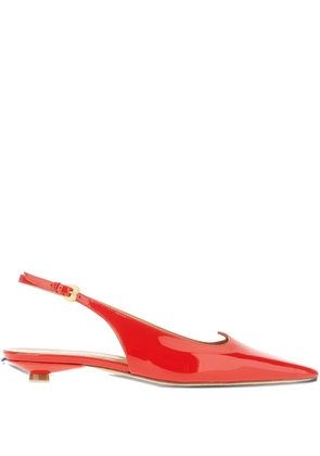 A.Bocca 15mm heart-slingback pointed-toe flat pumps - Red
