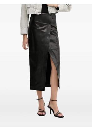 IRO button-front leather midi skirt - Black